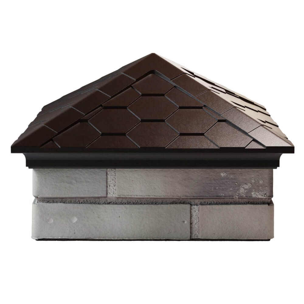 Колпак Zking Эверест Коричневый на столб 1.5х1.5 кирпича (390х390мм) Лесосибирск фото