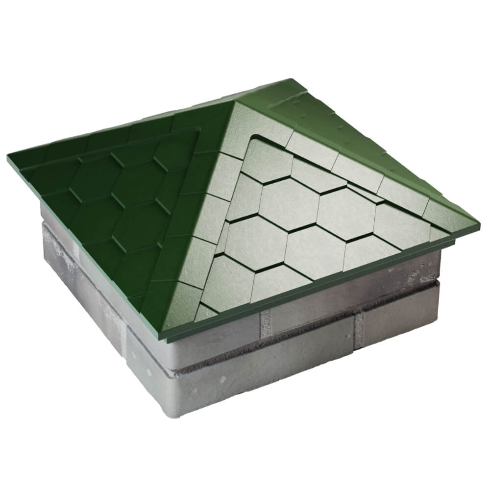 Колпак Zking Эверест Зеленый на столб 1.5х1.5 кирпича (390х390мм) в Лесосибирске фото