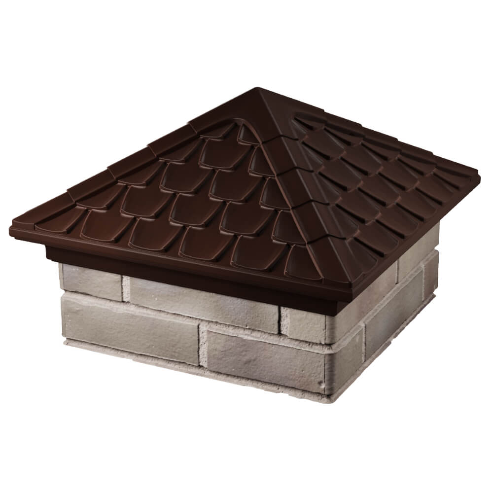 Колпак Zking Эльбрус Коричневый на столб 1.5х1.5 кирпича (385х385мм) в Лесосибирске фото