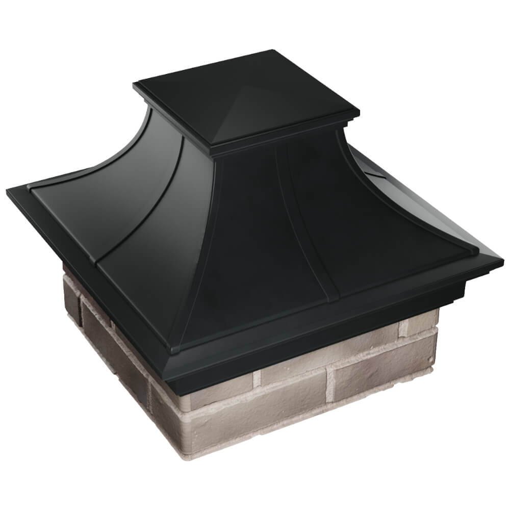 Колпак Zking Монблан Премиум Черный на столб 1.5х1.5 кирпича (385х385мм) в Лесосибирске фото