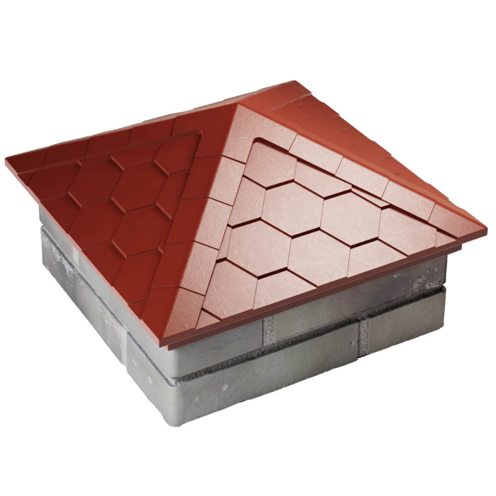 Колпак Zking Эверест Красный на столб 1.5х1.5 кирпича (390х390мм) в Лесосибирске фото