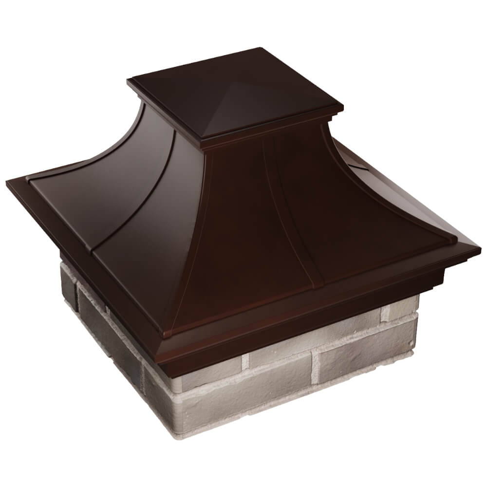 Колпак Zking Монблан Премиум Коричневый на столб 1.5х1.5 кирпича (385х385мм) в Лесосибирске фото