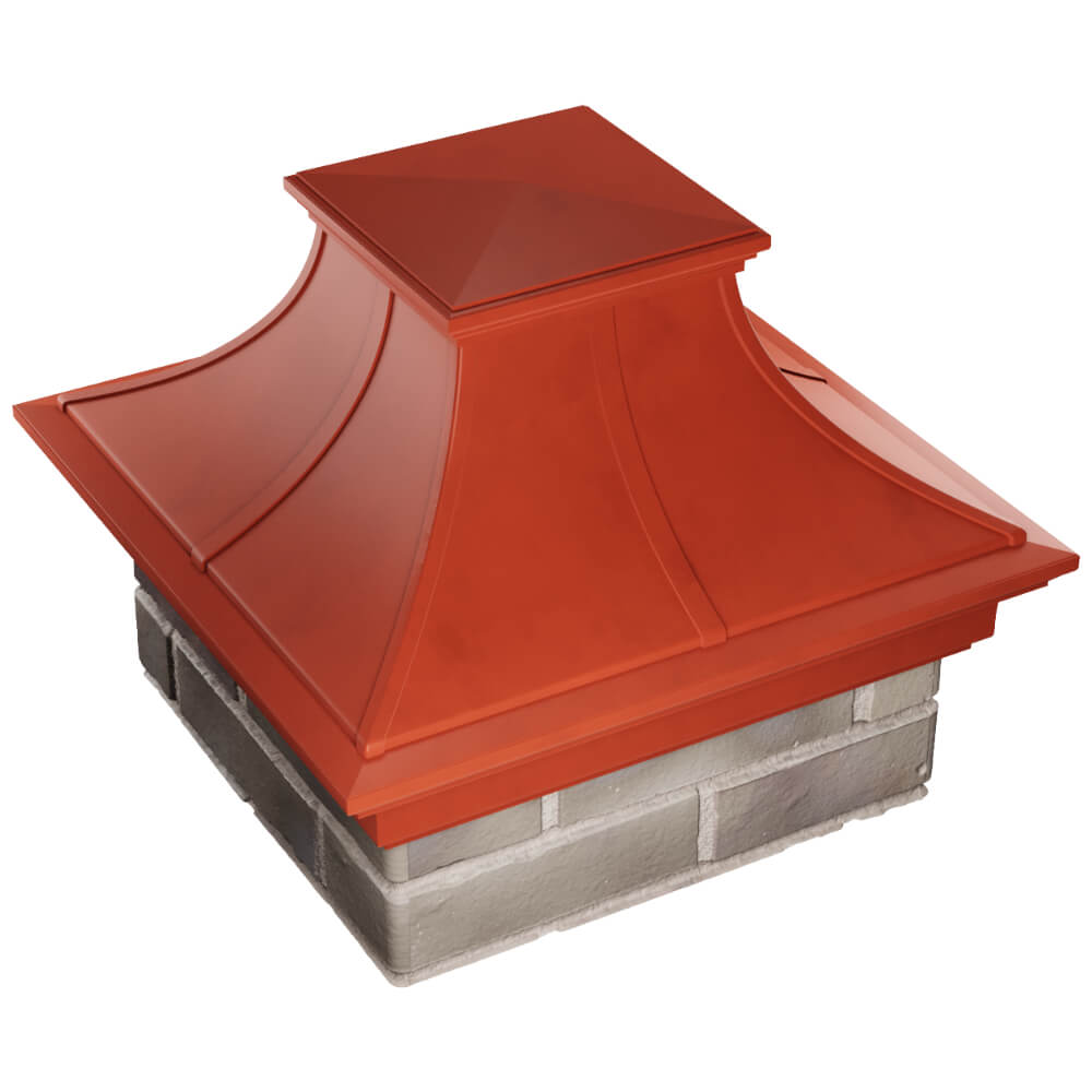 Колпак Zking Монблан Премиум Красный на столб 1.5х1.5 кирпича (385х385мм) в Лесосибирске фото