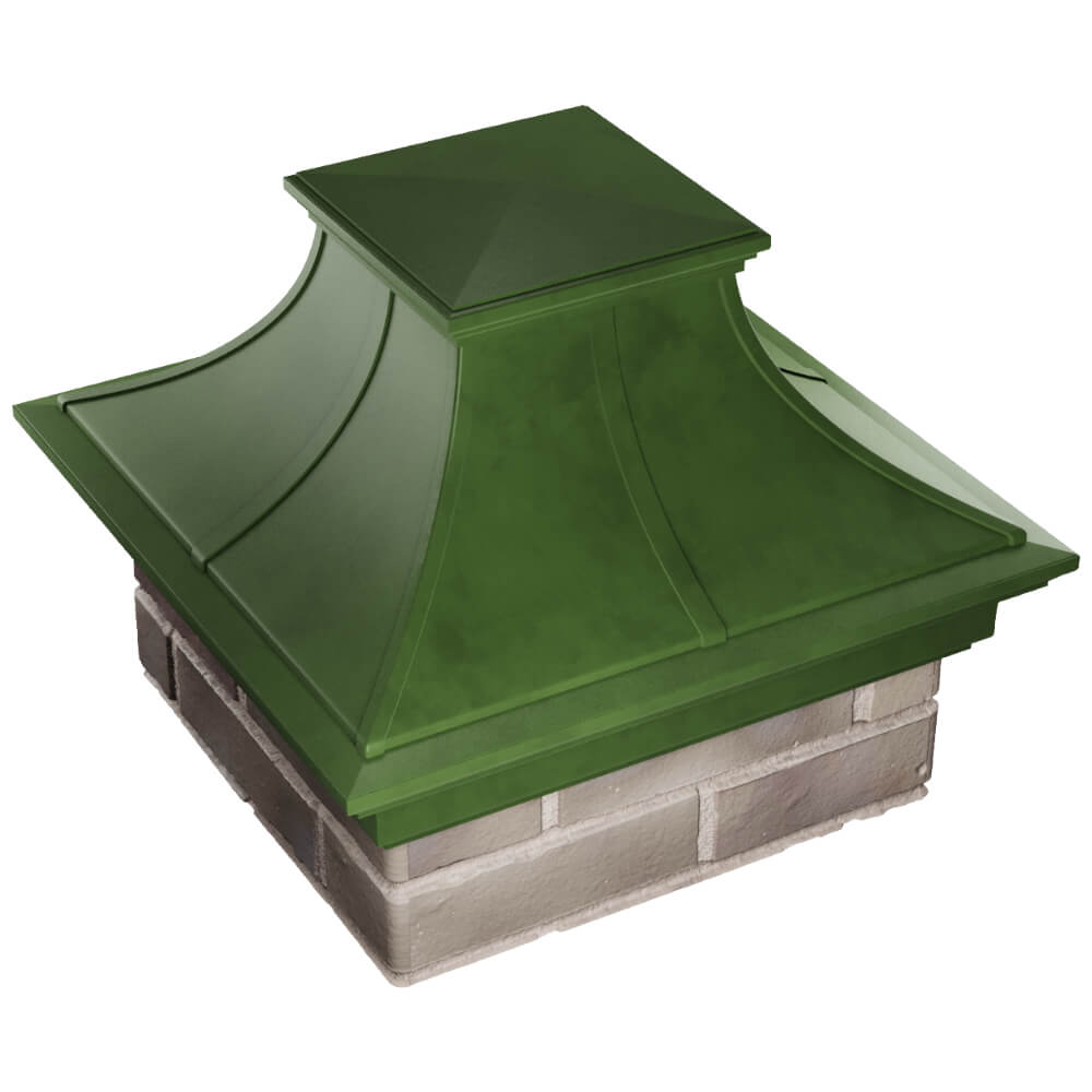 Колпак Zking Монблан Премиум Зеленый на столб 1.5х1.5 кирпича (385х385мм) в Лесосибирске фото