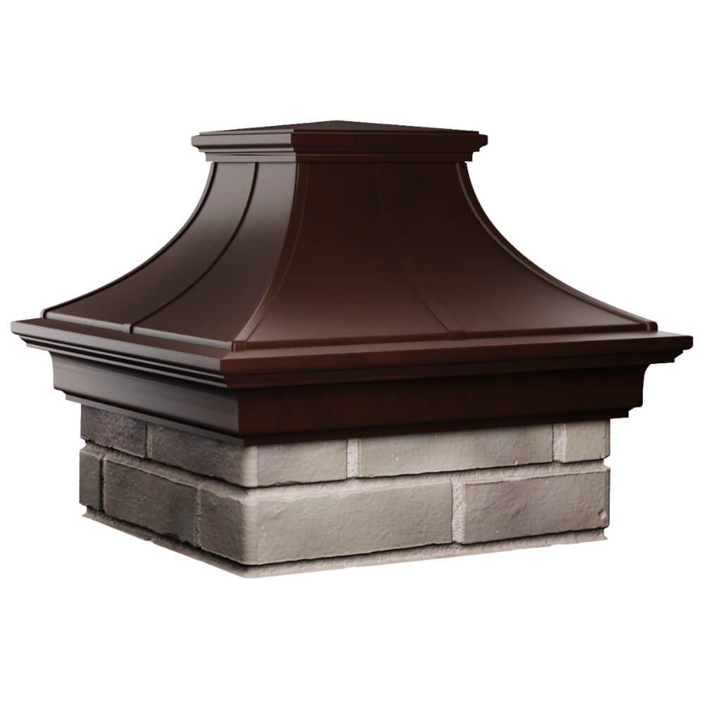 Колпак Zking Монблан Премиум Коричневый на столб 1.5х1.5 кирпича (385х385мм) в Лесосибирске фото