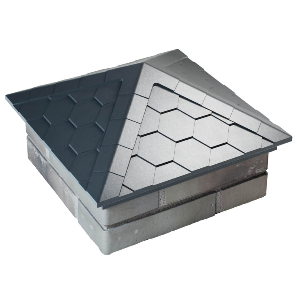 Колпак Zking Эверест Серый на столб 1.5х1.5 кирпича (390х390мм) в Лесосибирске фото