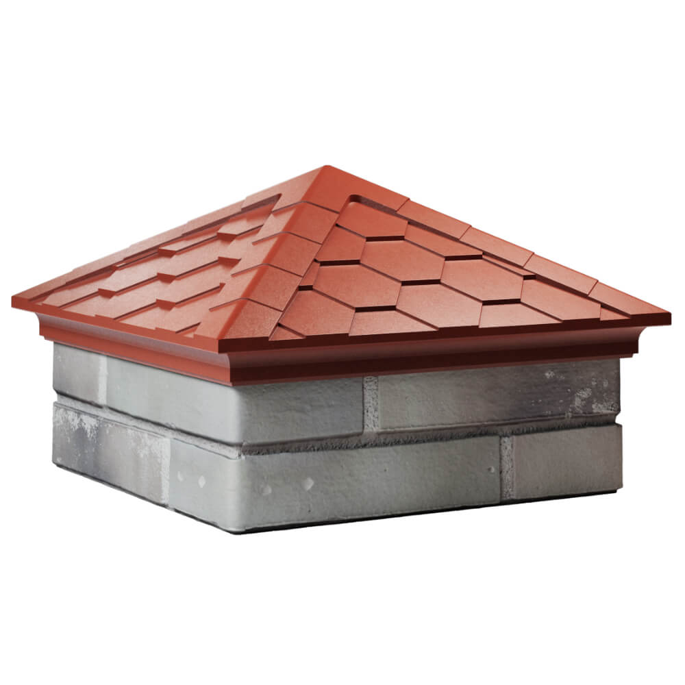 Колпак Zking Эверест Красный на столб 1.5х1.5 кирпича (390х390мм) в Лесосибирске фото