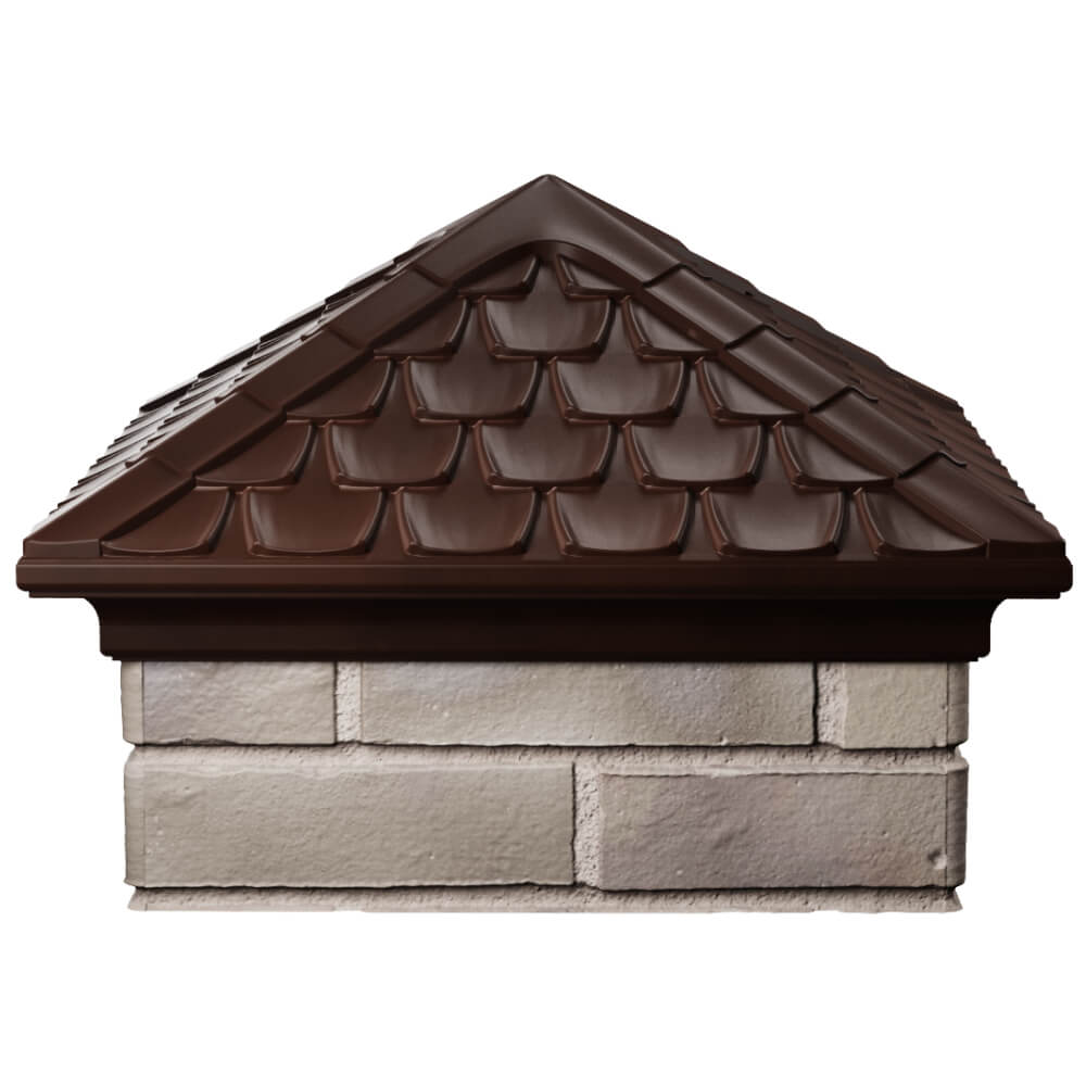 Колпак Zking Эльбрус Коричневый на столб 1.5х1.5 кирпича (385х385мм) Лесосибирск фото