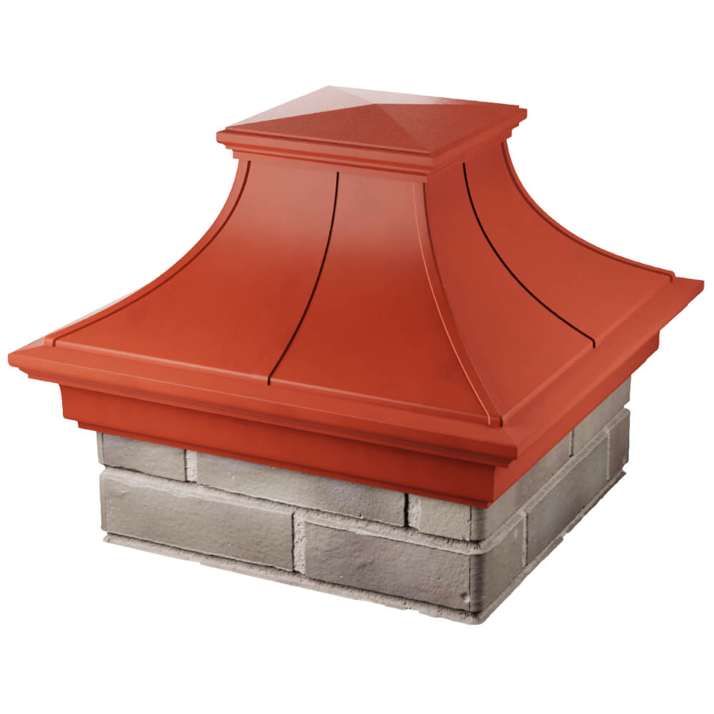 Колпак Zking Монблан Премиум Красный на столб 1.5х1.5 кирпича (385х385мм) в Лесосибирске фото