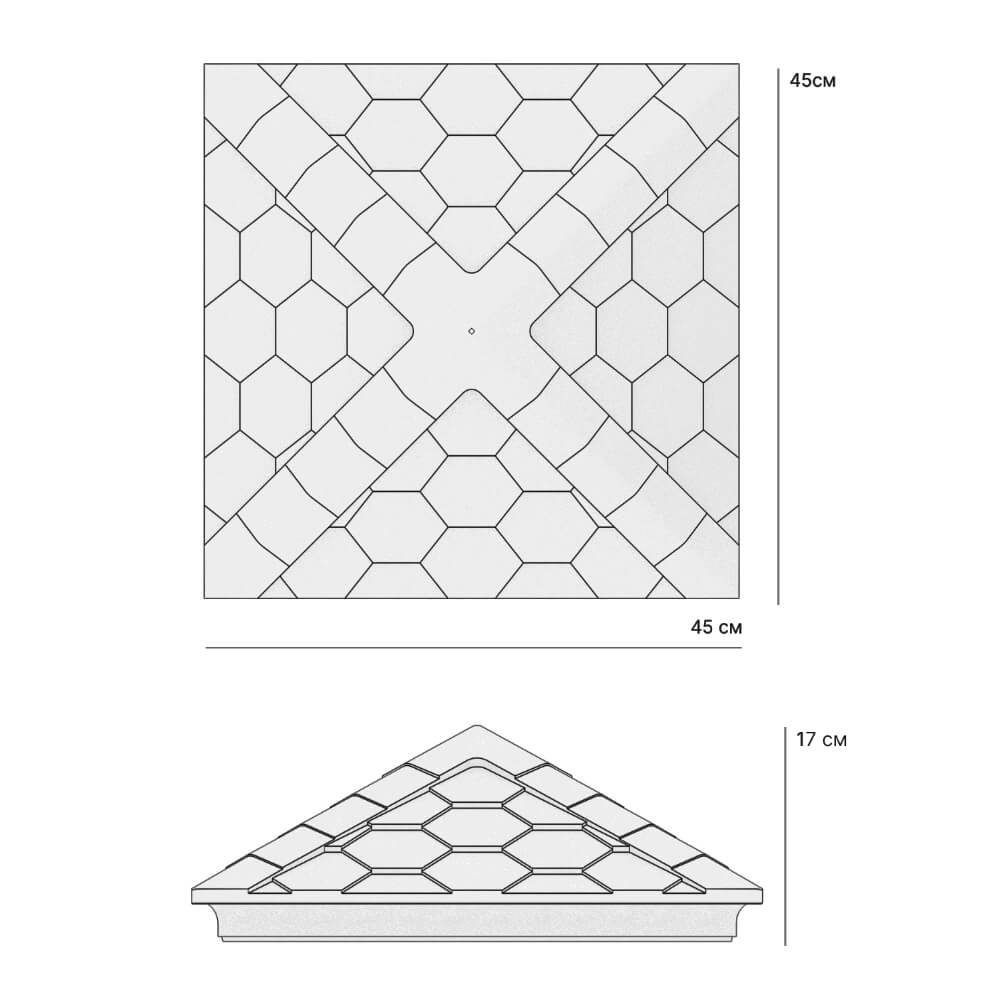 Колпак Zking Эверест Серый на столб 1.5х1.5 кирпича (390х390мм) в Лесосибирске фото