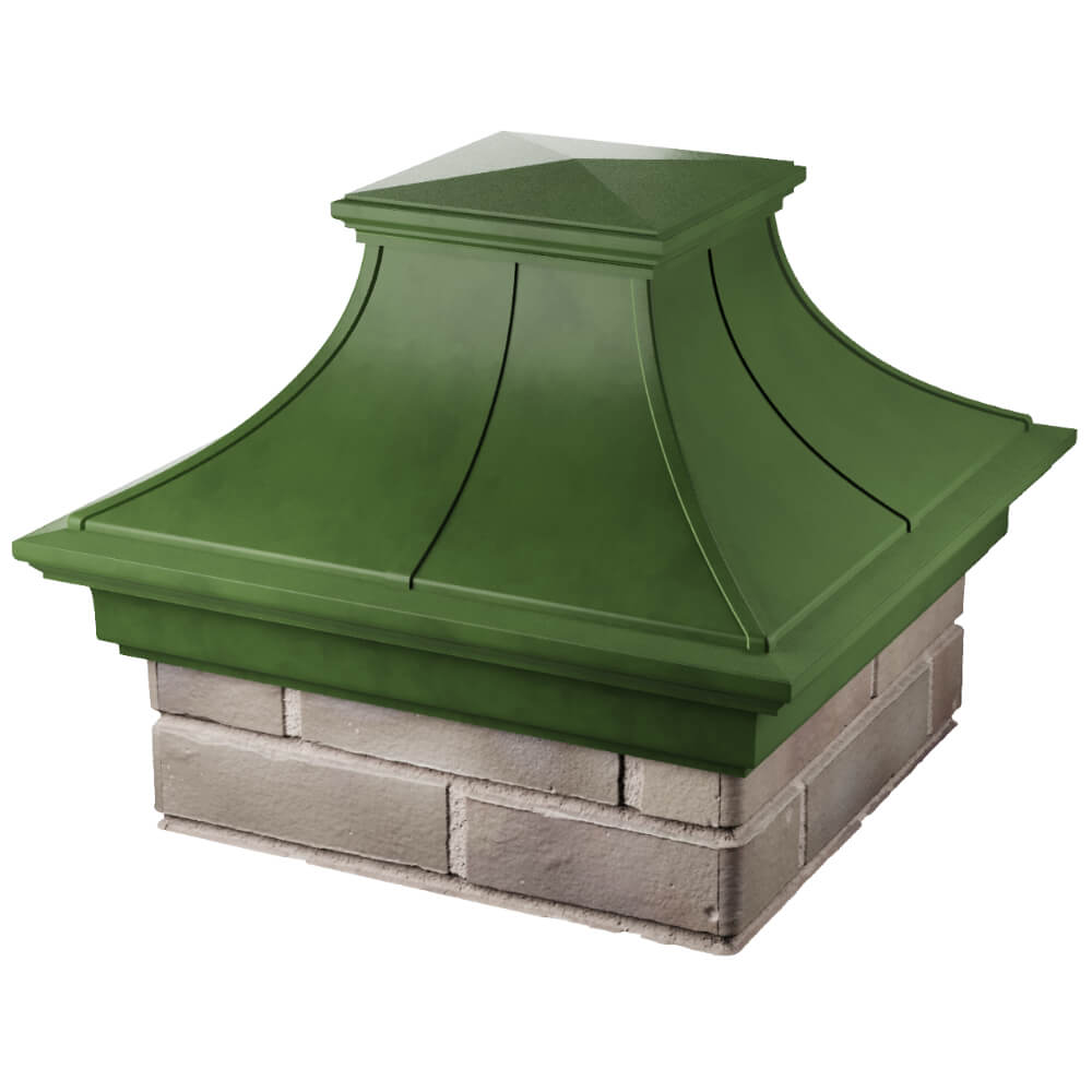 Колпак Zking Монблан Премиум Зеленый на столб 1.5х1.5 кирпича (385х385мм) в Лесосибирске фото