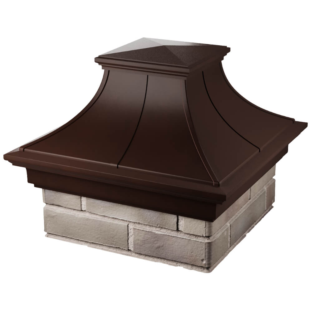 Колпак Zking Монблан Премиум Коричневый на столб 1.5х1.5 кирпича (385х385мм) в Лесосибирске фото