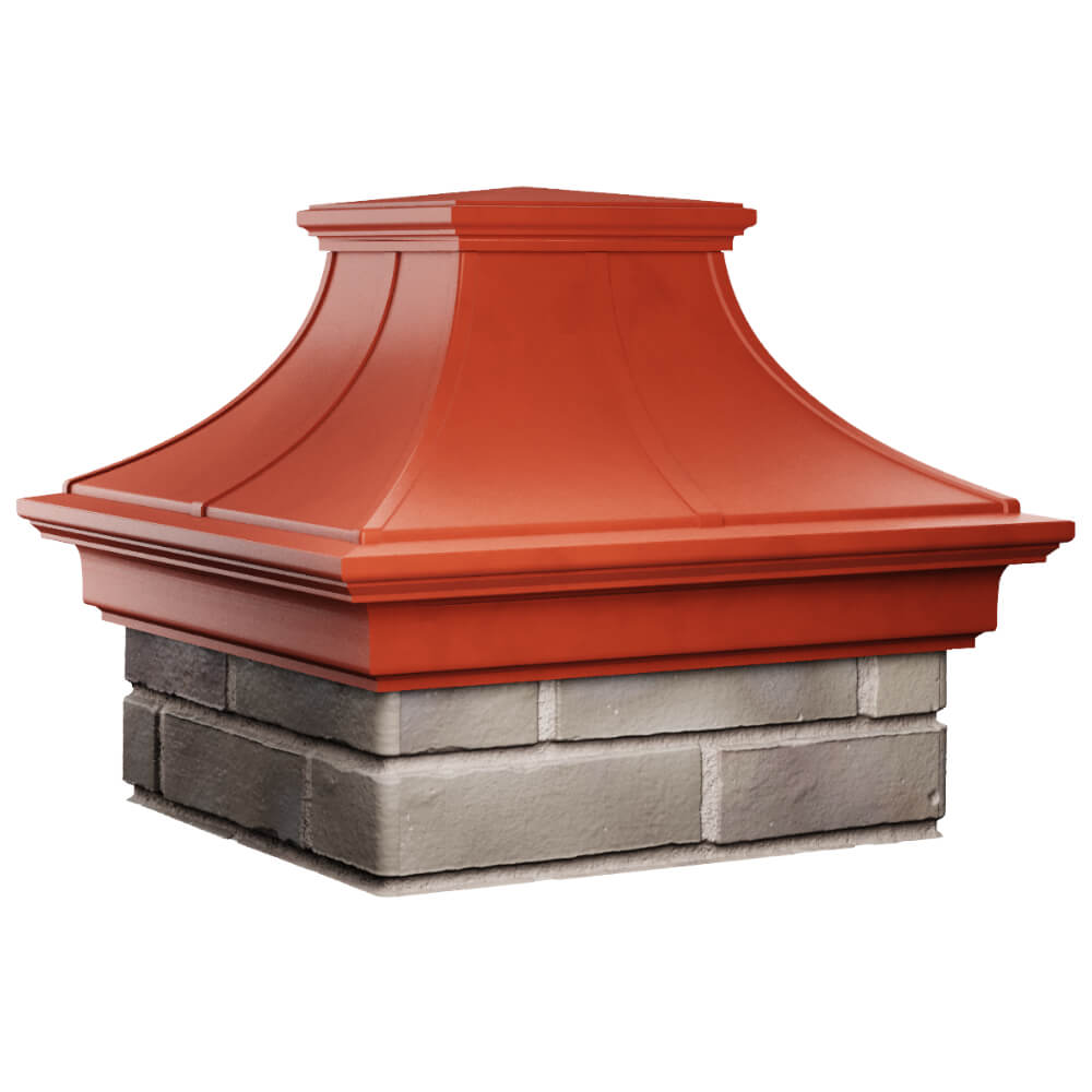 Колпак Zking Монблан Премиум Красный на столб 1.5х1.5 кирпича (385х385мм) в Лесосибирске фото