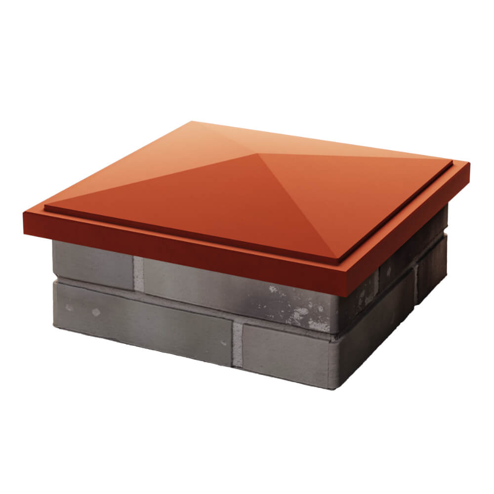 Колпак Zking БонаМоно Красный на столб 1.5х1.5 кирпича (385х385, 400х400мм) в Лесосибирске фото