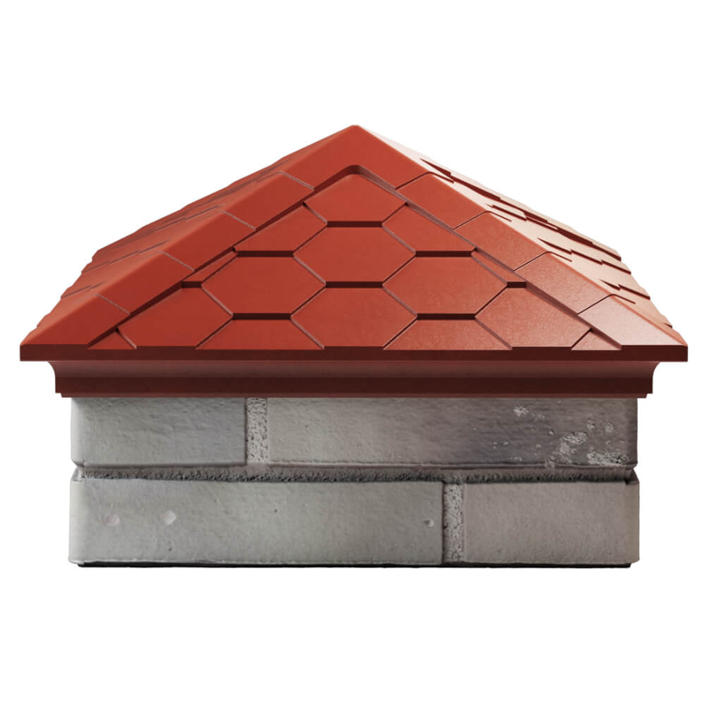 Колпак Zking Эверест Красный на столб 1.5х1.5 кирпича (390х390мм) Лесосибирск фото