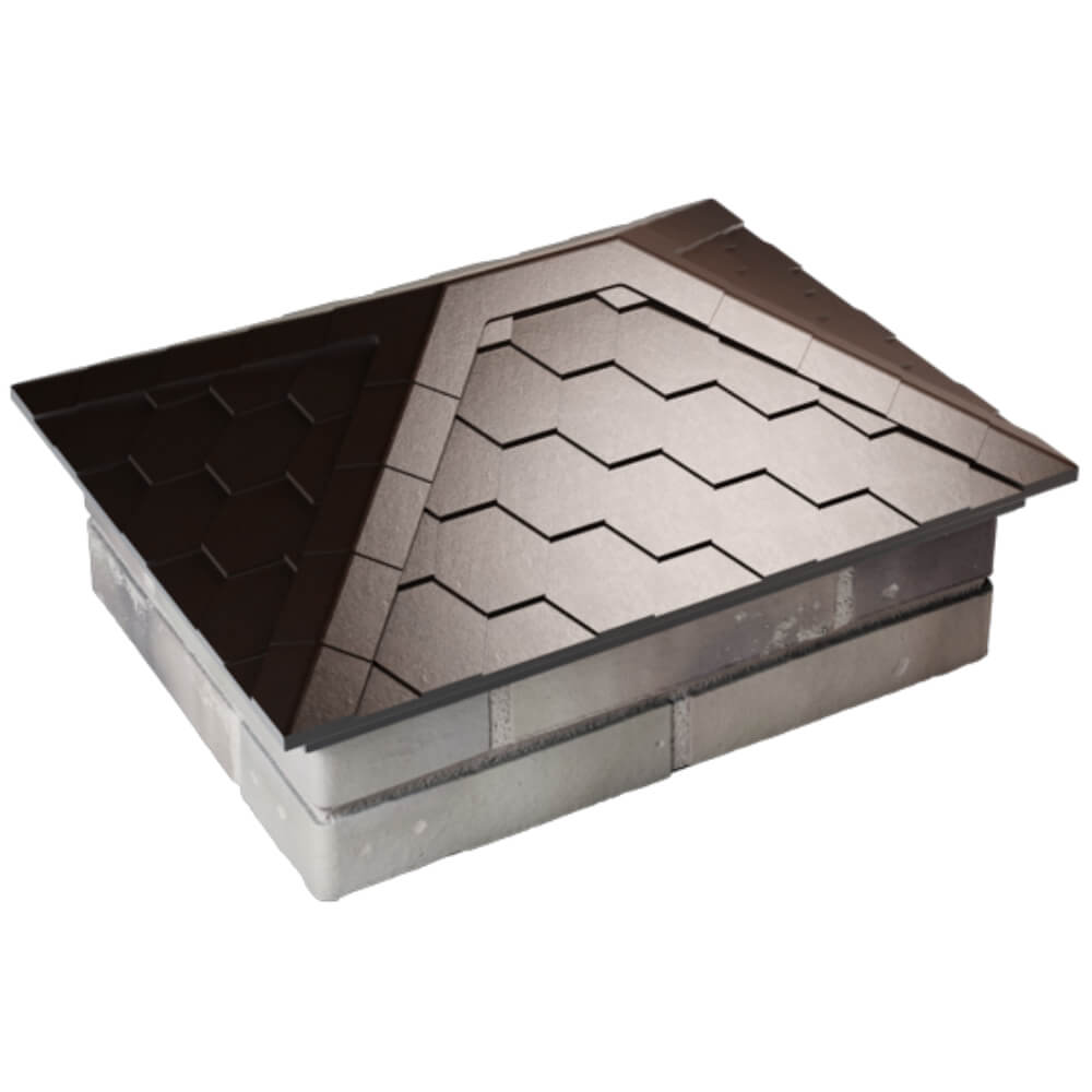 Колпак Zking Эверест Коричневый на столб 2х1.5 кирпича (520х390мм) Лесосибирск фото