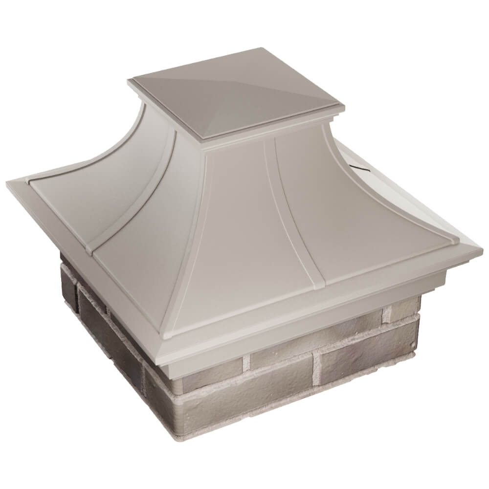 Колпак Zking Монблан Премиум Бежевый на столб 1.5х1.5 кирпича (385х385мм) в Лесосибирске фото